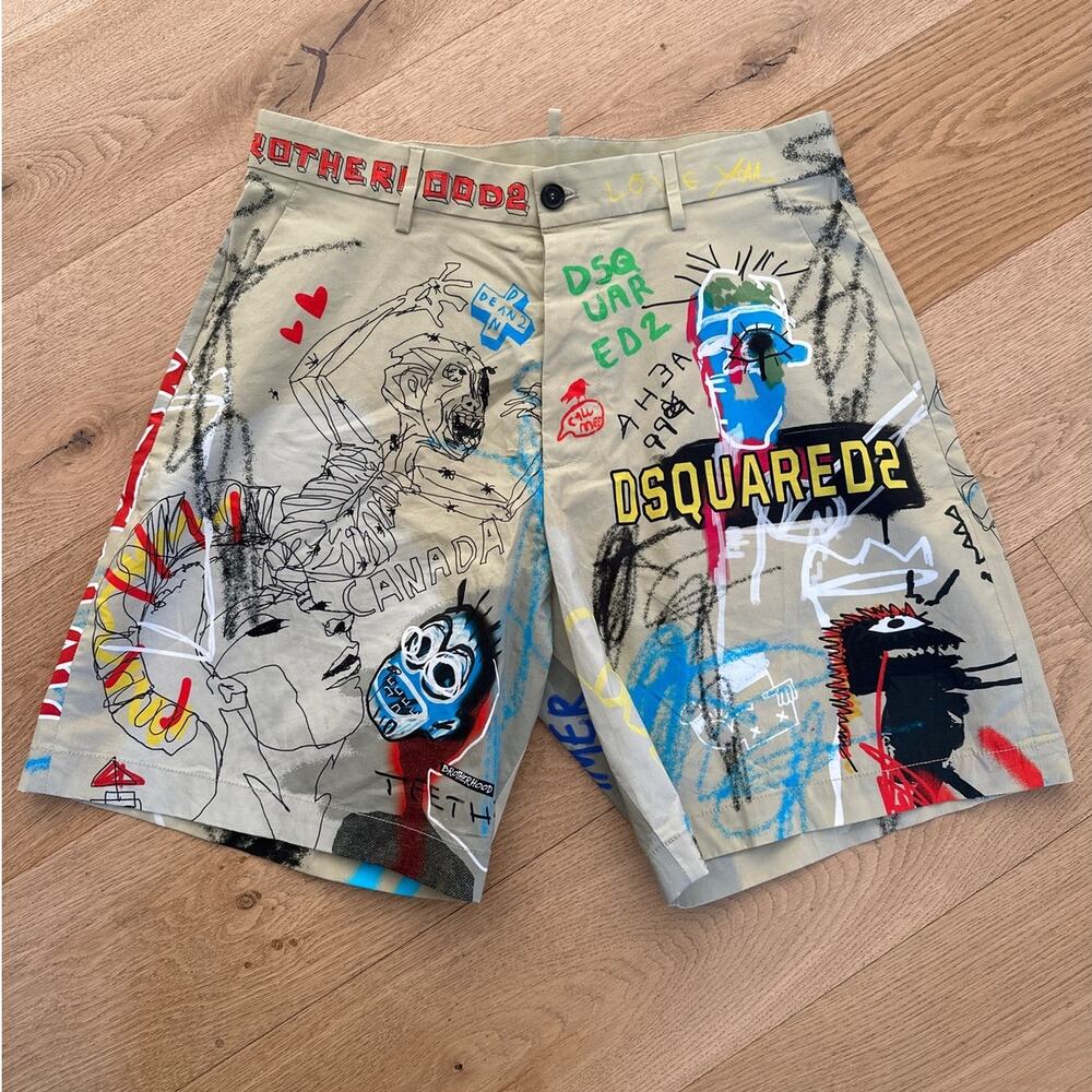 Dsquared2 - Street Art Graffiti Boxer Shorts in Tan Multicolor